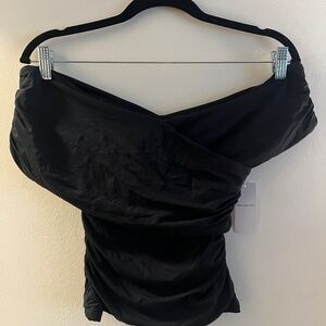 XS Abercrombie off the shoulder wrap black top
